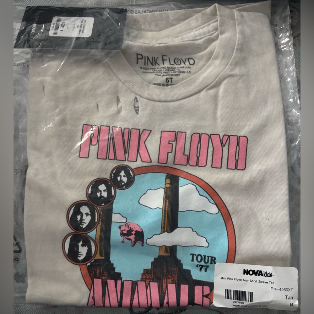 Kids Fashion Nova Pink Floyd Tee Size 6 NWT
